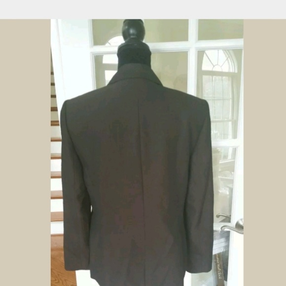 Talbots Brown Rayon Wool Blend Blazer Jacket Sz 8 - Picture 2 of 5